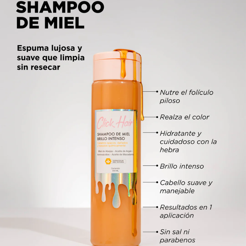 Shampoo de miel brillo intenso 